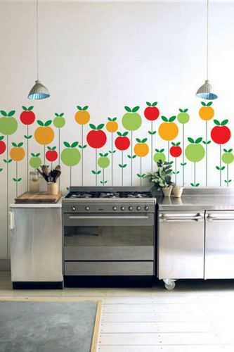 Декор стен на кухне: оригинальные идеи, украшение стикерами, коллажи и декоративные элементы, фотогалерея