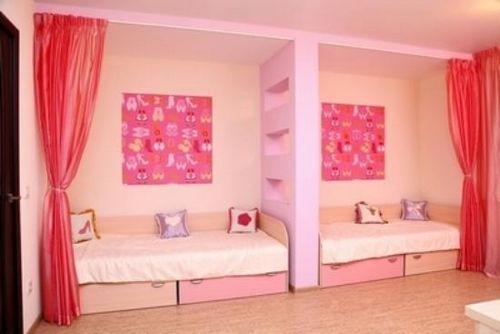 Детская для 2 девочек: дизайн комнаты для разного возраста, мебель в интерьере, кровать для подростков сестер