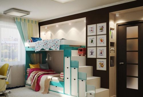 Детская комната для мальчика и девочки: дизайн фото, вместе, двухъярусная кровать, оформление зонирования, идеи мебели для подростков, интерьер