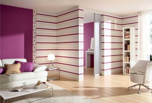 Дизайн стен обоями двух цветов: отделка, фото, в одной комнате, сочетание видов, двойные в интерьере, как скомпоновать, видео