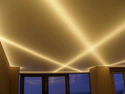 Подсветка потолка светодиодной лентой