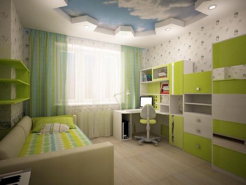 Потолок в детской комнате для девочки: фото комнаты с бабочками, дизайн натяжного потолка