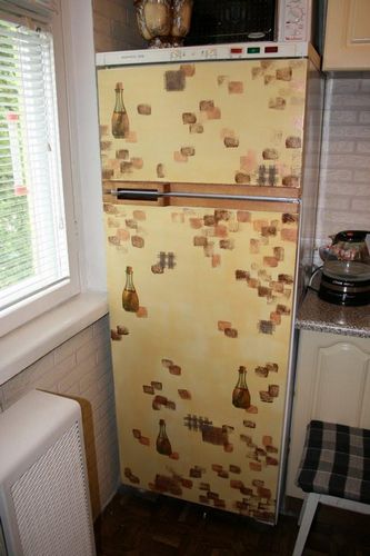 Декупаж холодильника: своими руками фото, салфетками мастер-класс, магниты как сделать, картинки старые и обои