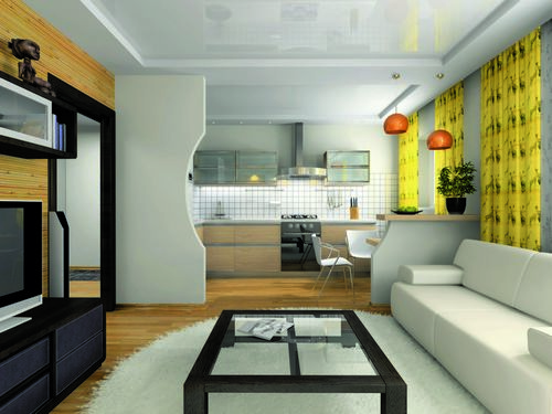 Дизайн гостиной, объединенной с кухней: цветовые и стилевые решения