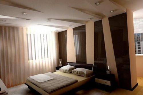 Красивые потолки из гипсокартона в спальне