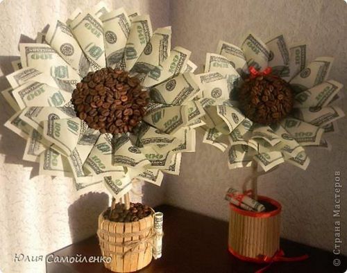 Топиарий из денег: фото, денежное дерево своими руками пошагово, мастер класс из бумажных денег, как сделать, видео-инструкция